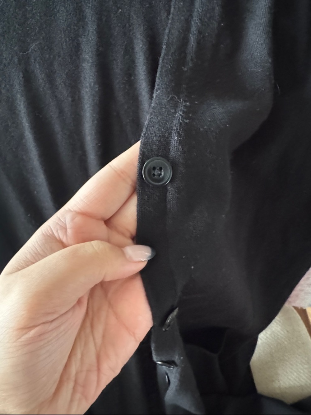 Black Women's Long Cardigan Sweater - Picture 4 of 4